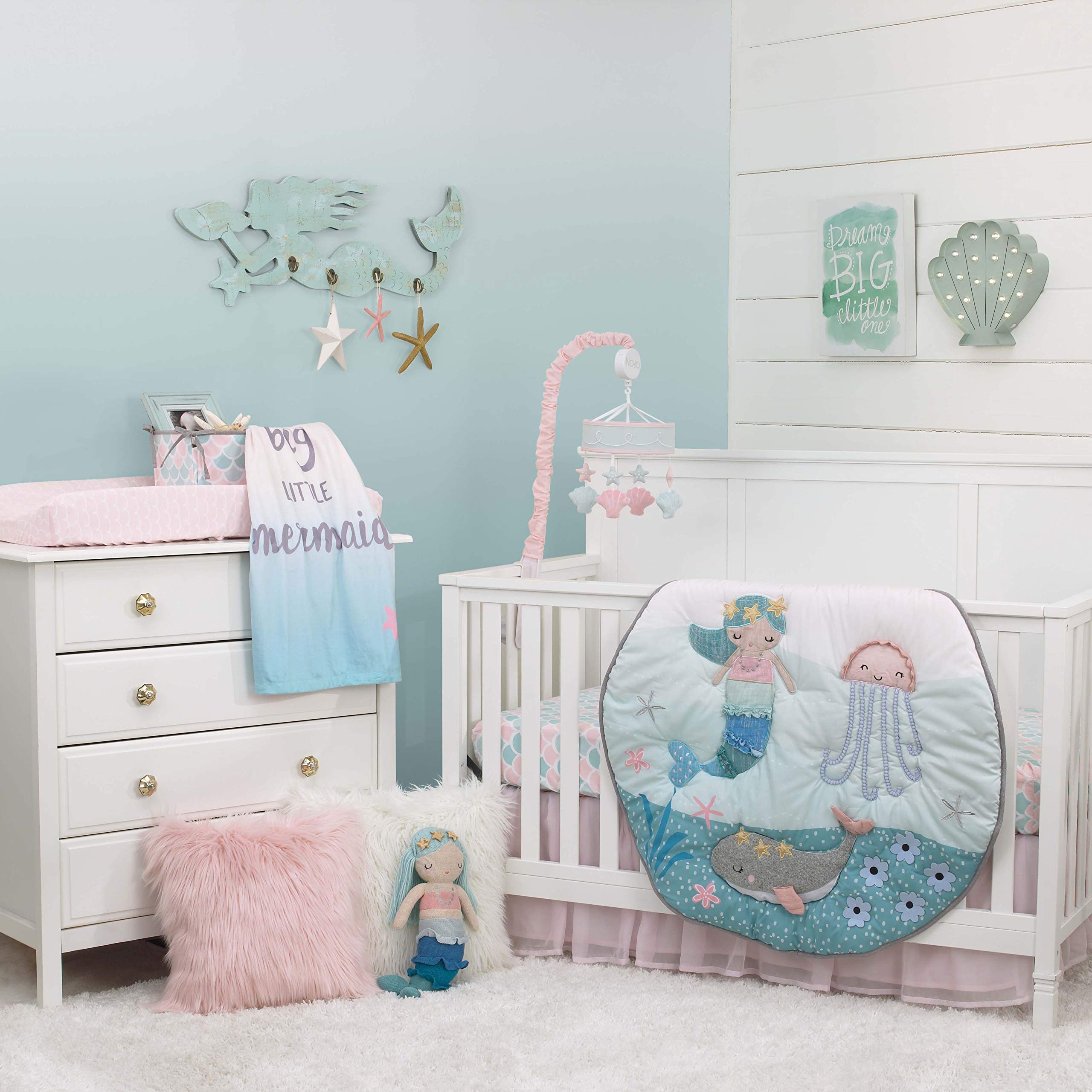 Foto 3 | Móvil Musical Nojo Sugar Reef Mermaid Whimsy Aqua/pink - Venta Internacional.