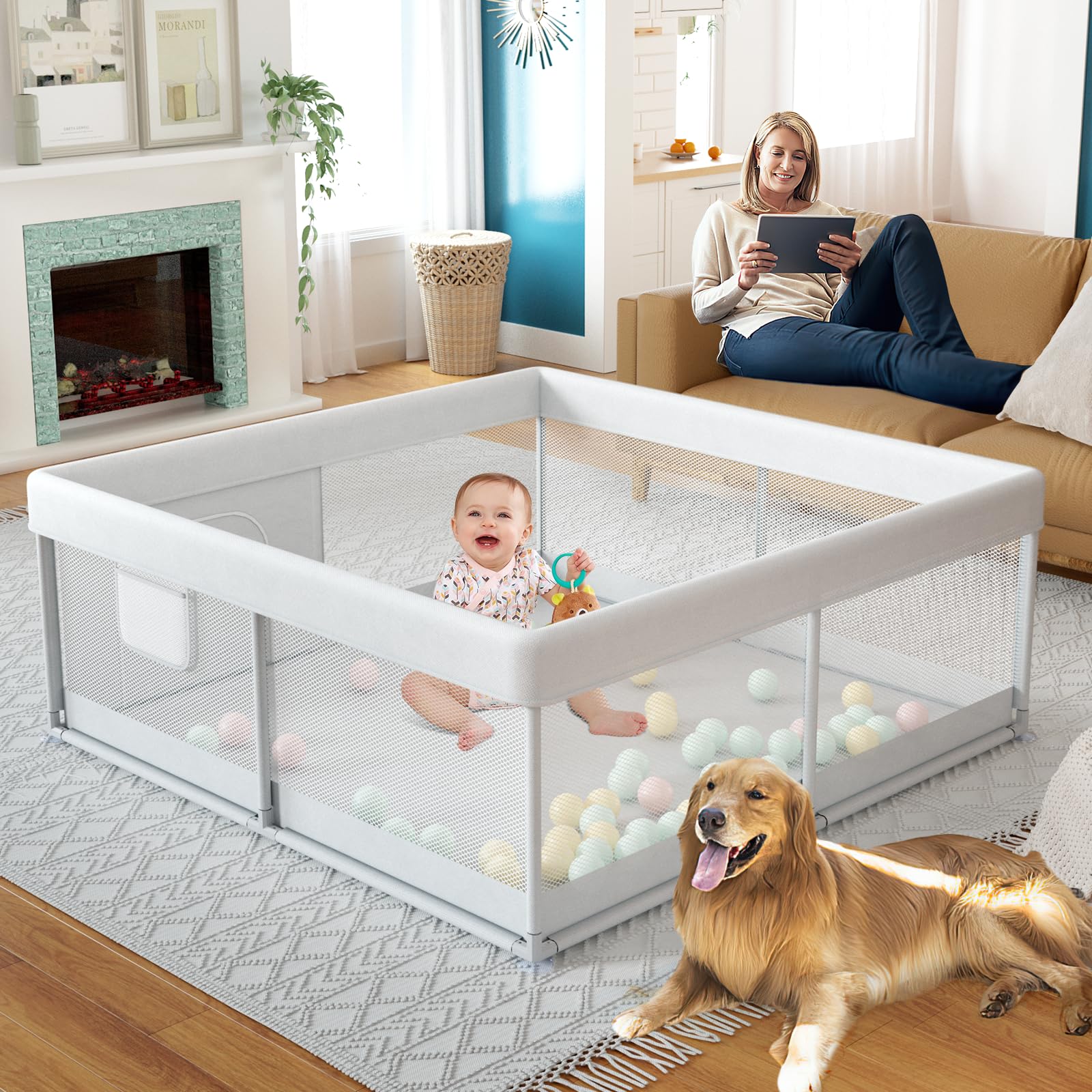 Foto 2 pulgar | Parque Infantil Fodoss Baby De 120 X 120 Cm Con Centro De Actividades Para Interiores Y Exteriores - Venta Internaciona