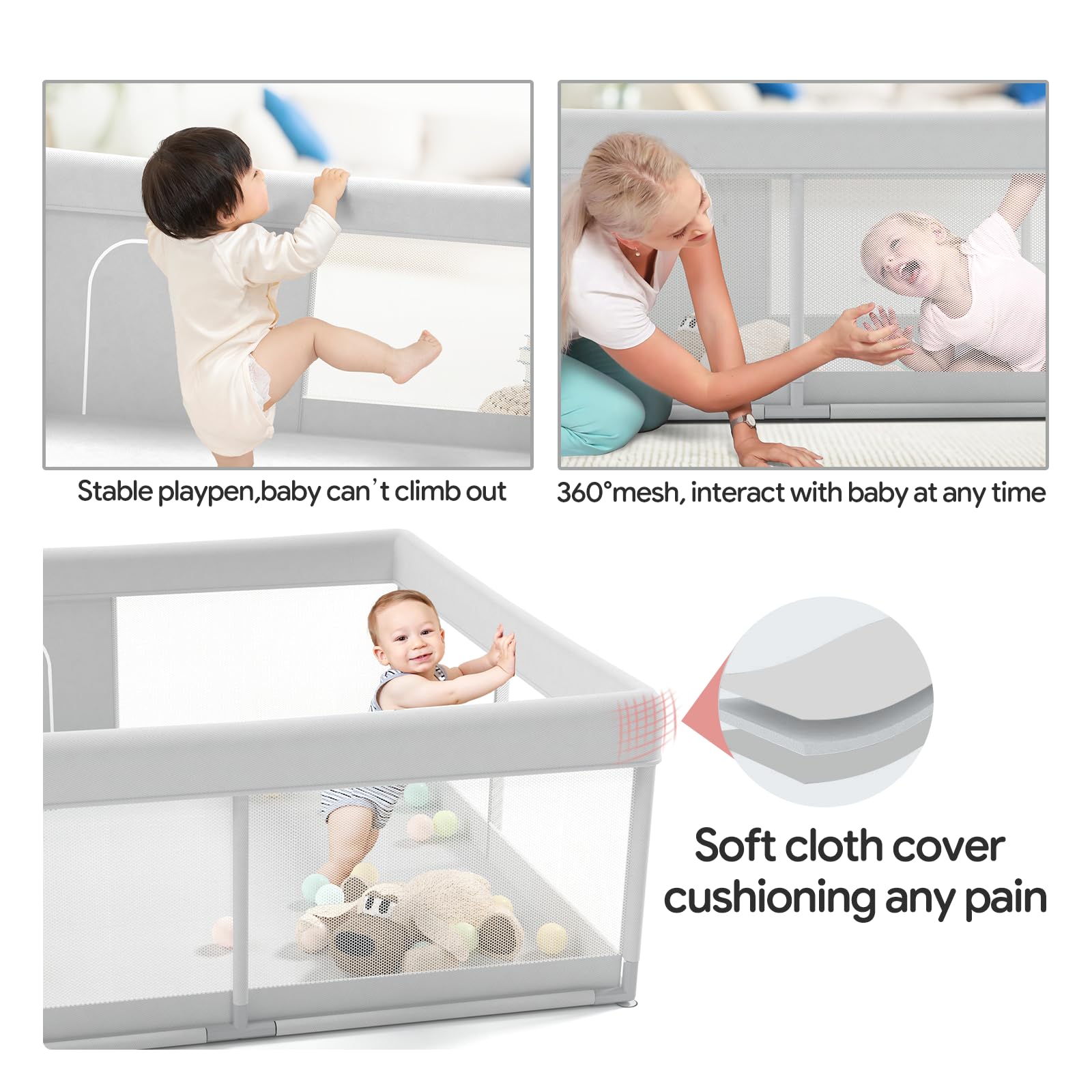 Foto 5 pulgar | Parque Infantil Fodoss Baby De 120 X 120 Cm Con Centro De Actividades Para Interiores Y Exteriores - Venta Internaciona