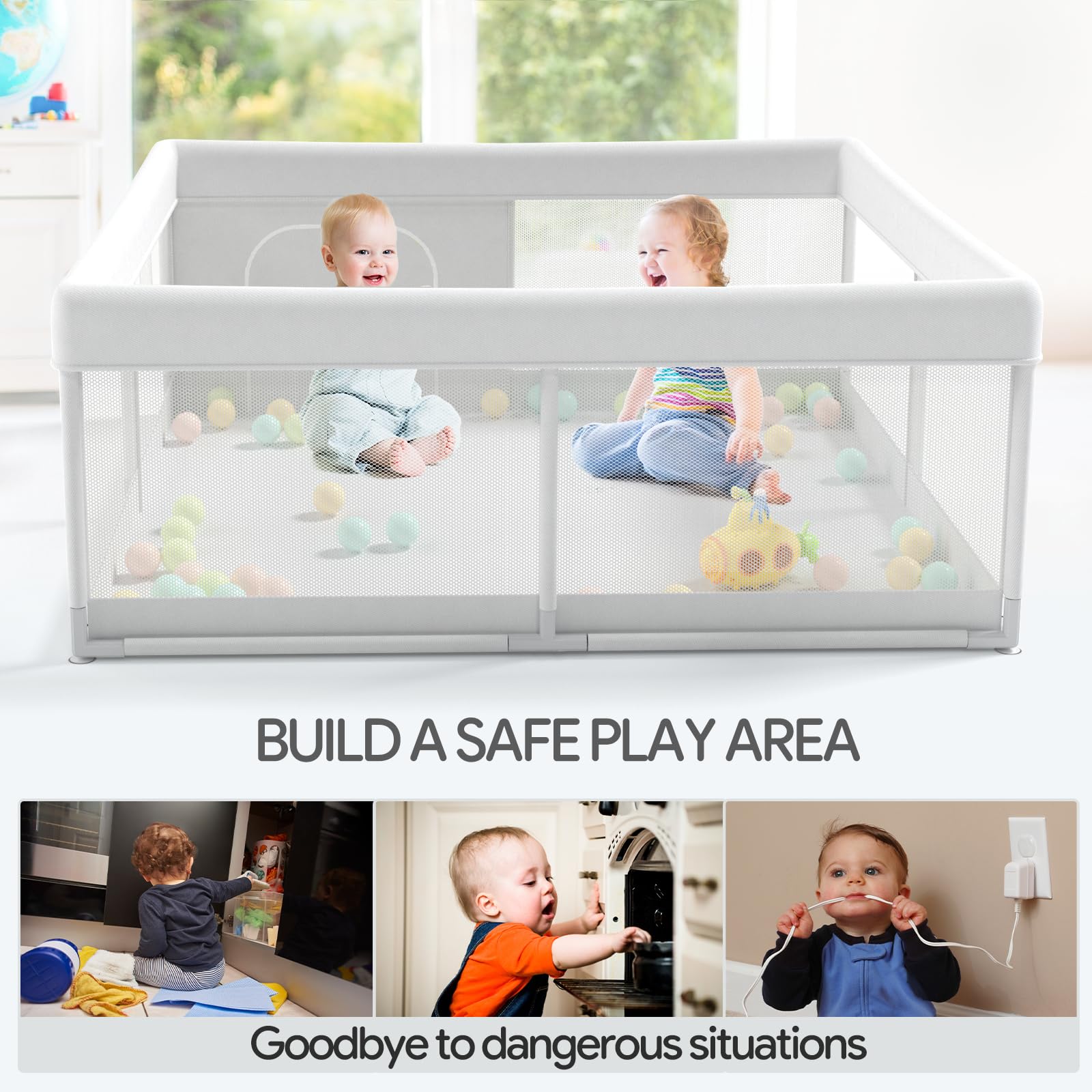Foto 7 pulgar | Parque Infantil Fodoss Baby De 120 X 120 Cm Con Centro De Actividades Para Interiores Y Exteriores - Venta Internaciona
