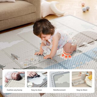 Foto 2 | Baby Playpen Fodoss Con Tapete Para Bebés Y Niños Pequeños, Color Gris Oscuro - Venta Internacional.