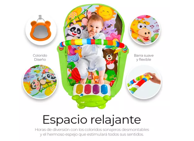 Foto 3 pulgar | Gimnasio Xtellar Piano Musical Tapete De Juegos Para Bebés Color Verde