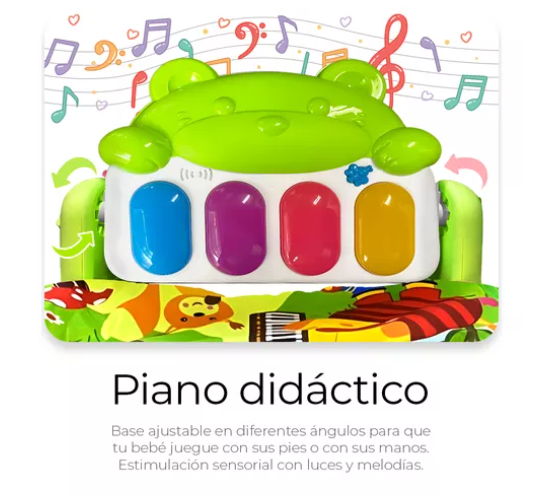 Foto 5 pulgar | Gimnasio Xtellar Piano Musical Tapete De Juegos Para Bebés Color Verde