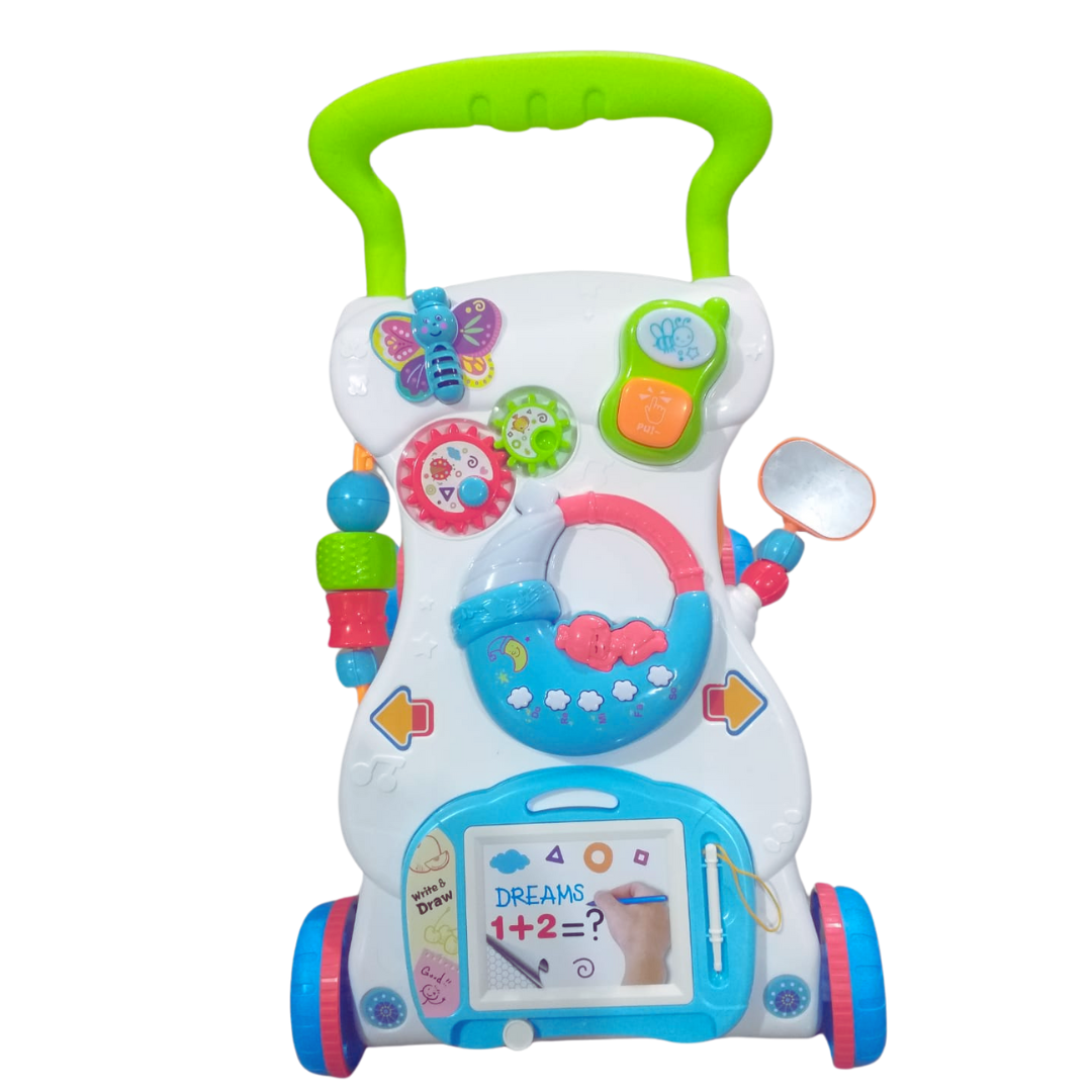 Andadera Musical Infantil Interactiva Con Espejo, Teléfono Y Piano Didáctico 3 En 1