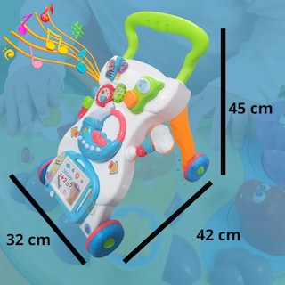 Foto 2 | Andadera Musical Infantil Interactiva Con Espejo, Teléfono Y Piano Didáctico 3 En 1