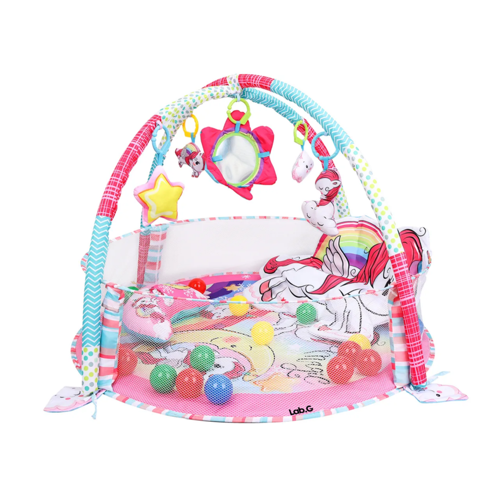 Gimnasio Bebé Interactivo Lab.g  Tapete Didáctico Infantil Nube Unicornio Rosa