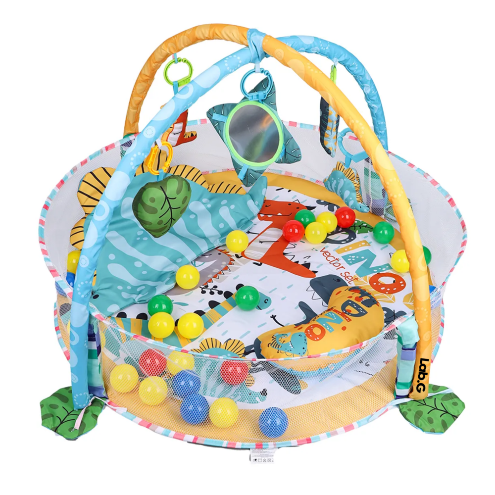 Gimnasio Bebé Lab.g Interactivo Tapete Didáctico Infantil Nube Dinosaurios Verde