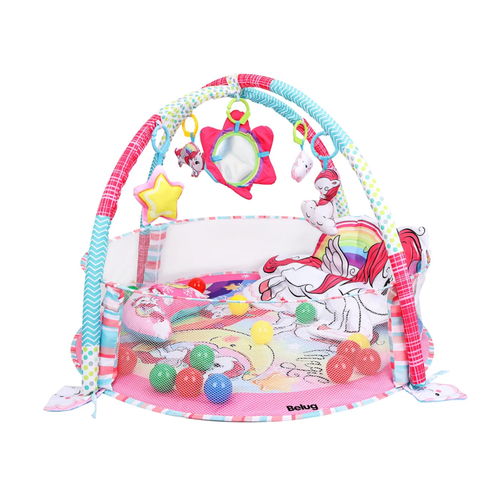 Foto 2 pulgar | Gimnasio Bebé Interactivo Belug Tapete Didáctico Infantil Nube Unicornio Rosa