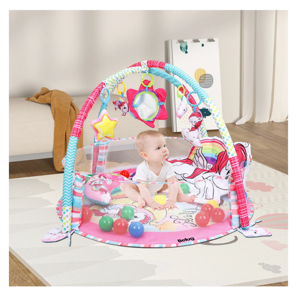 Foto 5 pulgar | Gimnasio Bebé Interactivo Belug Tapete Didáctico Infantil Nube Unicornio Rosa