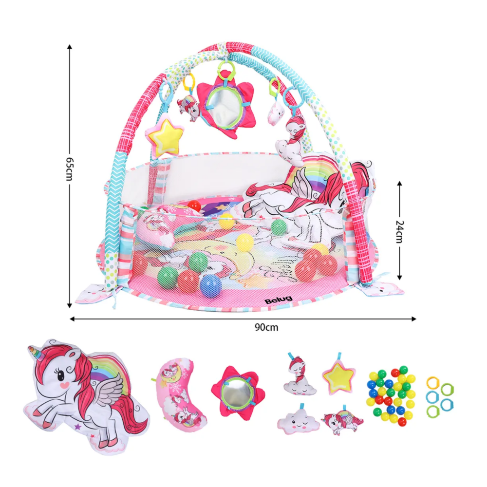 Foto 6 pulgar | Gimnasio Bebé Interactivo Belug Tapete Didáctico Infantil Nube Unicornio Rosa