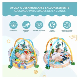 Foto 2 | Gimnasio Bebé Belug Interactivo Tapete Didáctico Infantil Nube Dinosaurios Verde