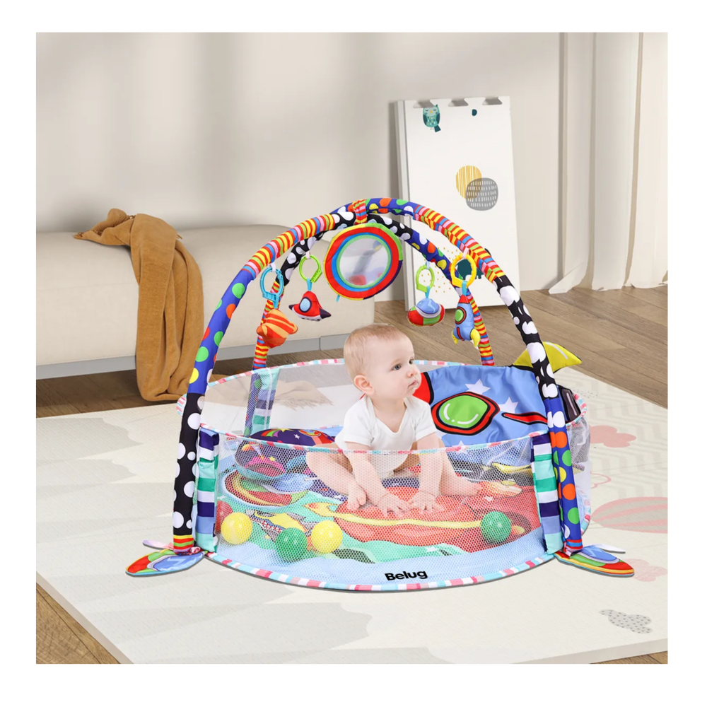 Foto 4 pulgar | Gimnasio Bebé Interactivo  Belug Tapete Didáctico Infantil Nube Espacio Azul