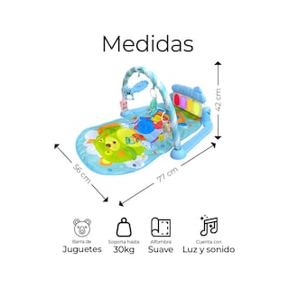 Foto 2 | Gimnasio Piano Musical Tapete De Juegos Para Bebés Lab.g Azul
