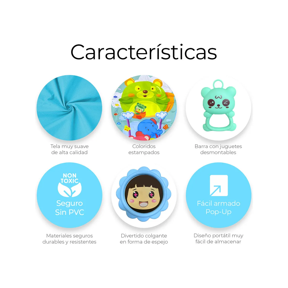 Foto 4 pulgar | Gimnasio Piano Musical Tapete De Juegos Para Bebés Lab.g Azul