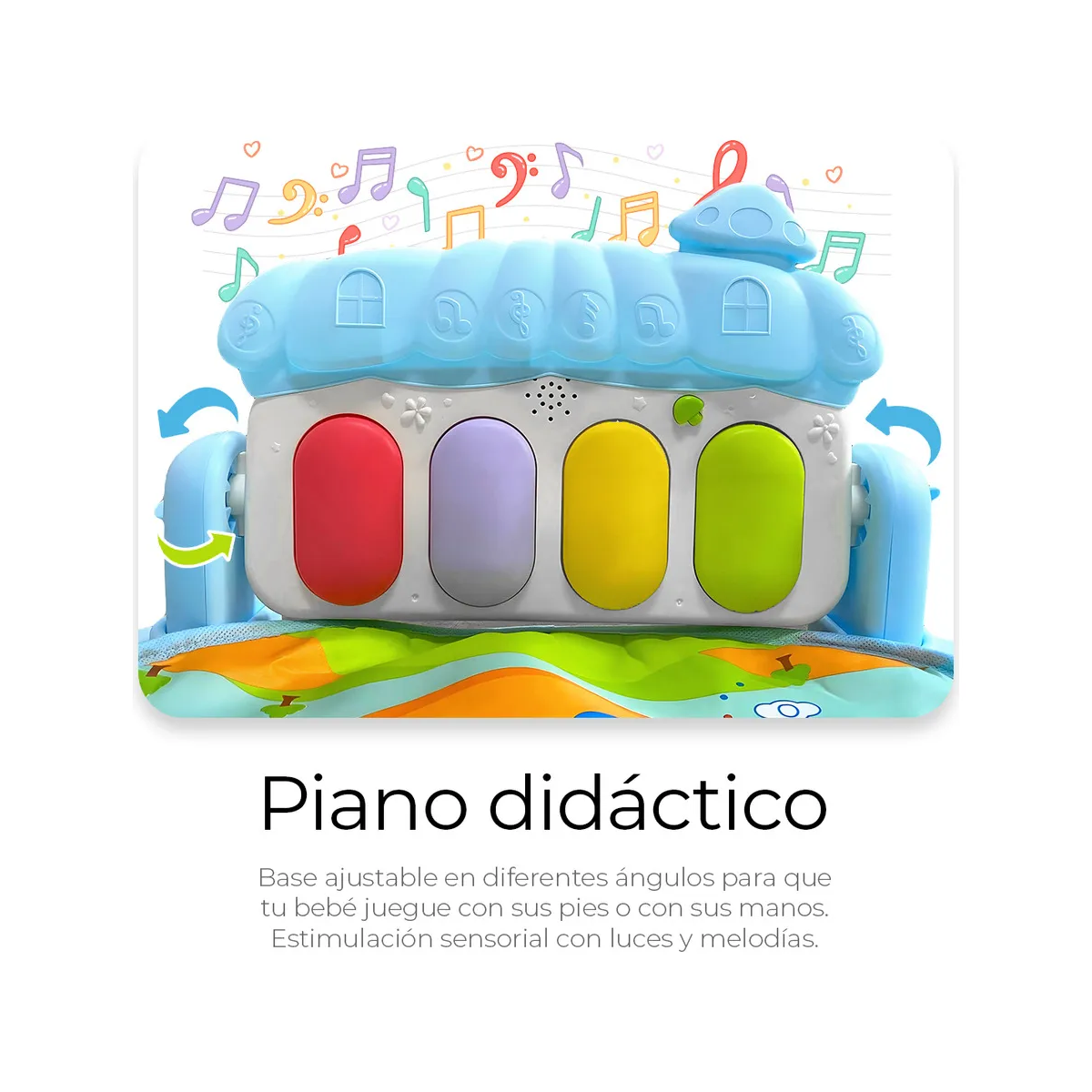 Foto 5 | Gimnasio Piano Musical Tapete De Juegos Para Bebés Lab.g Azul