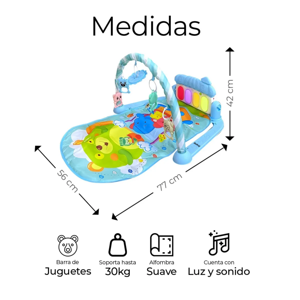 Foto 4 pulgar | Gimnasio Para Bebés Tapete Belug   Azul/globo