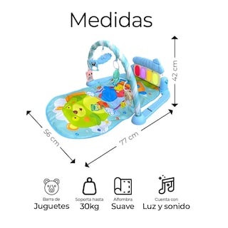 Foto 3 | Gimnasio Para Bebés Tapete Belug Azul/globo
