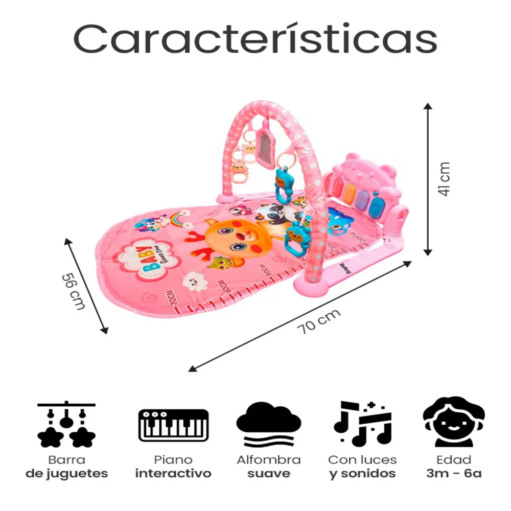 Foto 3 pulgar | Gimnasio Para Bebés Tapete Belug  Rosa/reno