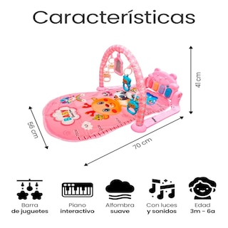 Foto 2 | Gimnasio Para Bebés Tapete Belug Rosa/reno