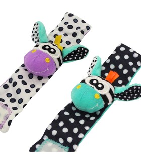 Foto 3 | Sonajas Para Bebe Calcetines Juguete Estimulación Temprana 4 GIRAFA-NEGRO