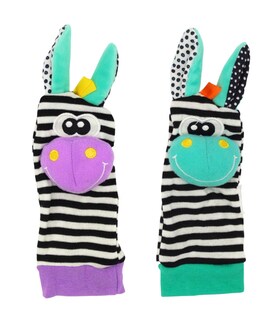 Foto 4 | Sonajas Para Bebe Calcetines Juguete Estimulación Temprana 4 GIRAFA-NEGRO