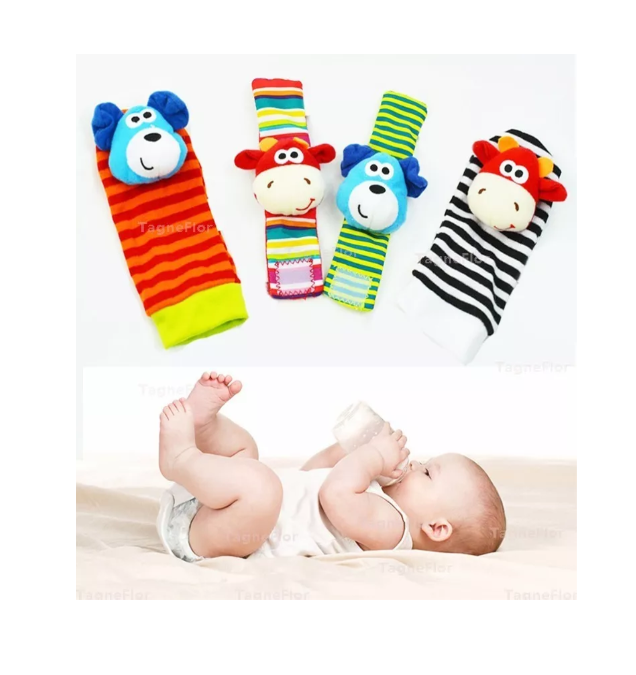 Foto 4 pulgar | Sonajas Para Bebe Calcetines Juguete Estimulación Temprana 4