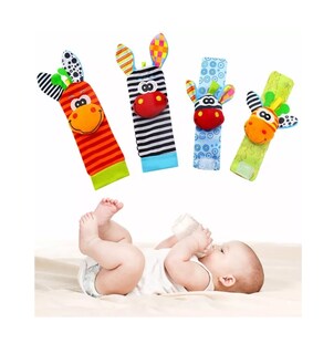 Foto 2 | Sonajas Para Bebe Calcetines Juguete Estimulación Temprana 4 Estilo 1