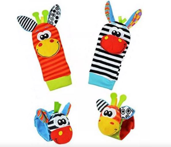 Foto 2 pulgar | Sonajas Calcetines Para Bebe De Estimulación Temprana, 4 Pcs