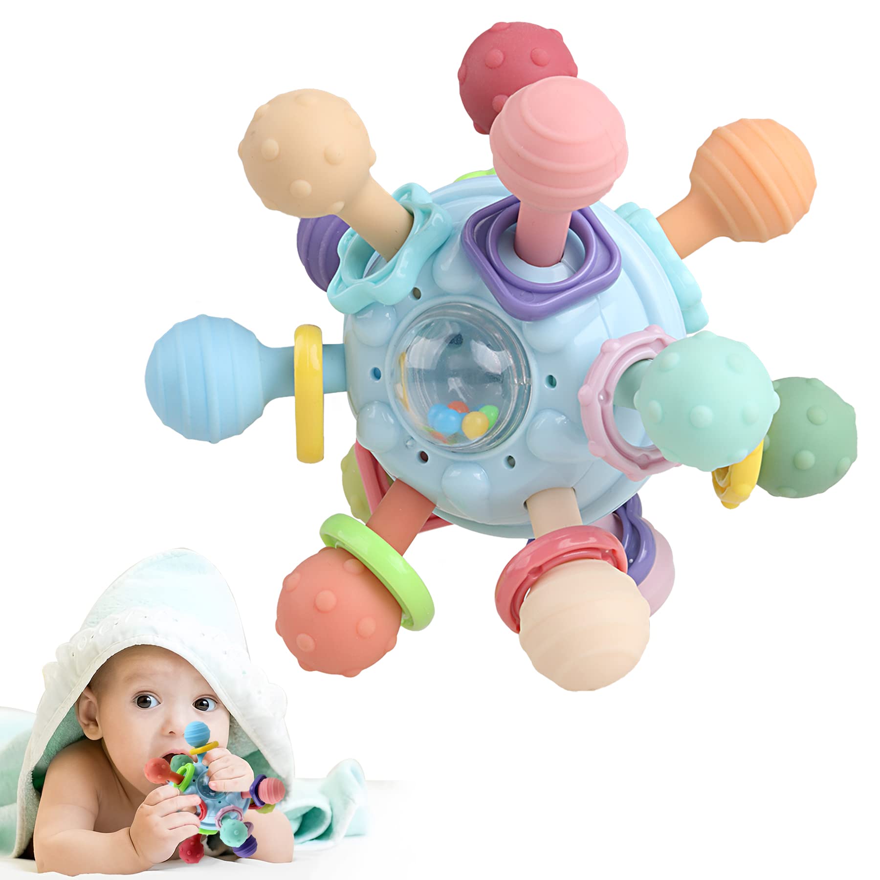 Foto 1 | Venta Internacional - Sonajeros Masticables Sensoriales Yidibof Para Bebés De 0 A 18 Meses