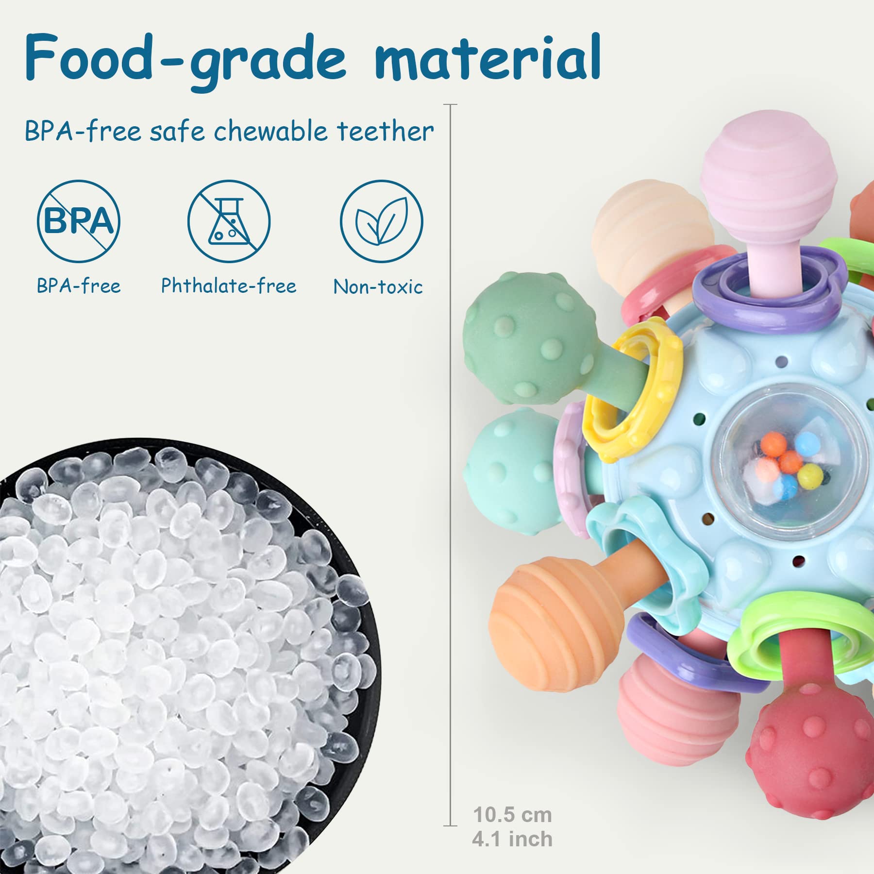 Foto 6 pulgar | Venta Internacional - Sonajeros Masticables Sensoriales Yidibof Para Bebés De 0 A 18 Meses