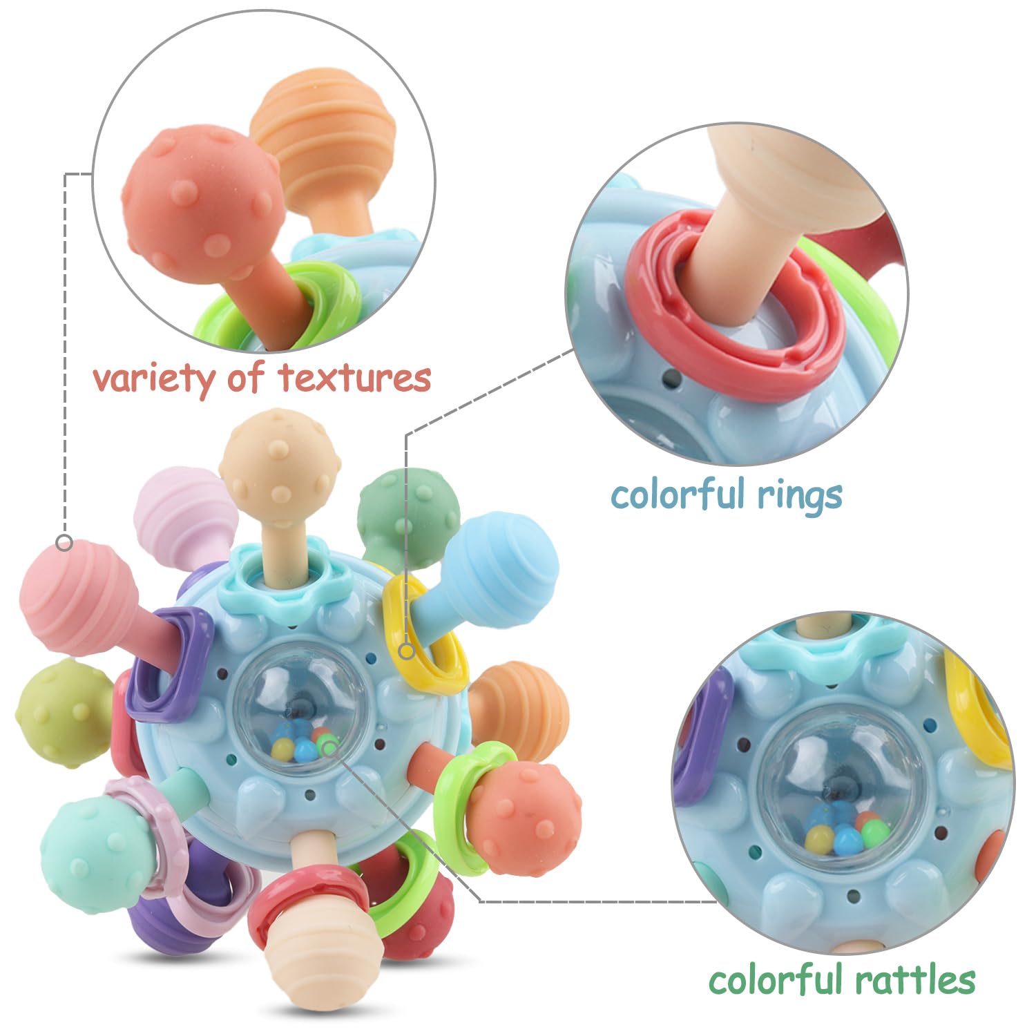 Foto 4 pulgar | Venta Internacional - Juguete Montessori Sensorial Para Aliviar La Dentición Hahaone Baby