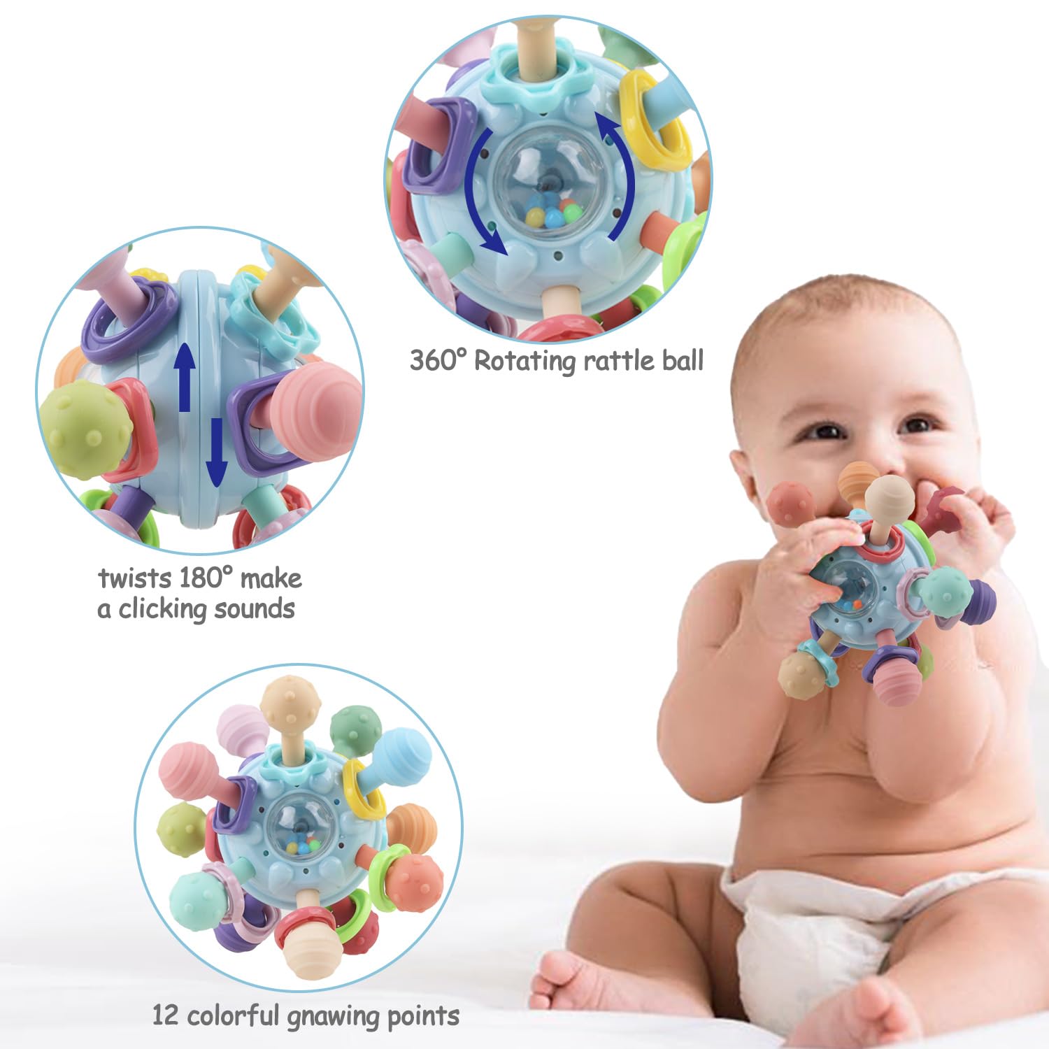 Foto 5 pulgar | Venta Internacional - Juguete Montessori Sensorial Para Aliviar La Dentición Hahaone Baby