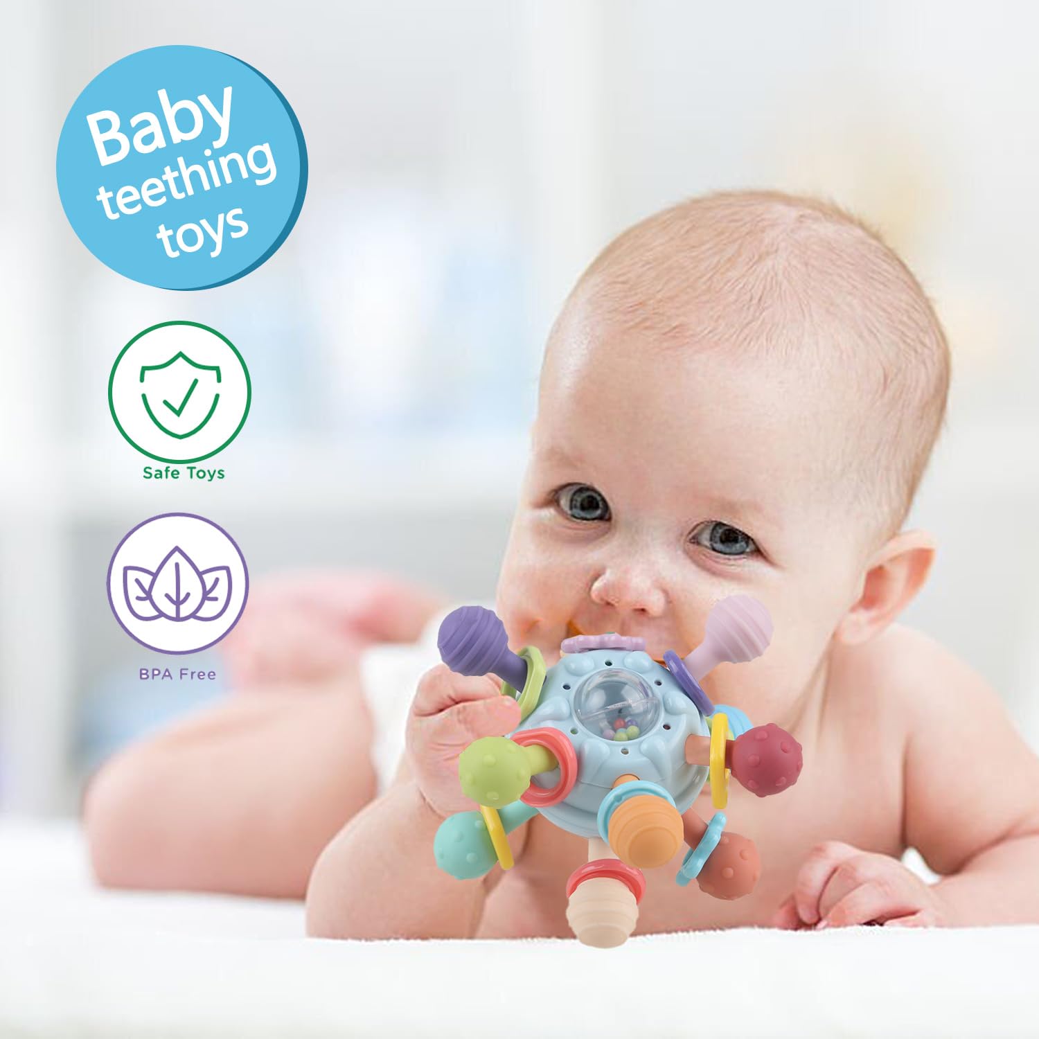 Foto 7 pulgar | Venta Internacional - Juguete Montessori Sensorial Para Aliviar La Dentición Hahaone Baby