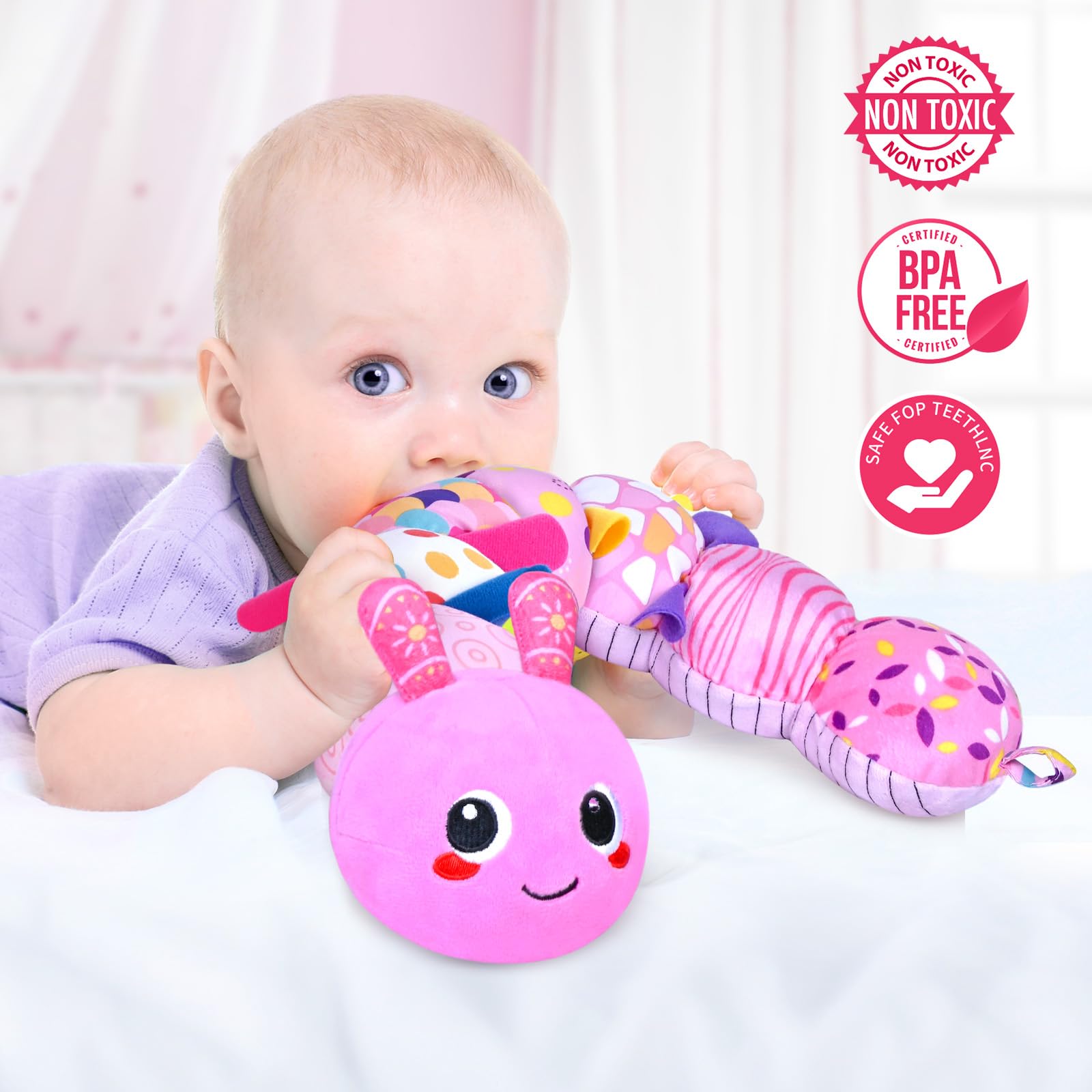 Foto 7 | Venta Internacional - Juguete Musical Infantil Kmuysl Caterpillar Con Arrugas Y Sonajeros
