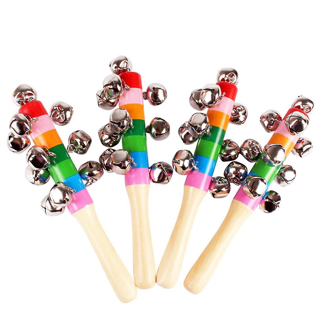 Foto 3 pulgar | Venta Internacional - Sonajeros Para Bebés, Coloridos Instrumentos De Madera Con Forma De Campana
