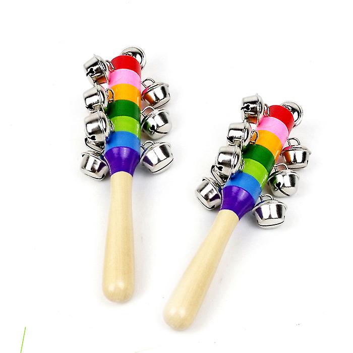 Foto 4 pulgar | Venta Internacional - Sonajeros Para Bebés, Coloridos Instrumentos De Madera Con Forma De Campana