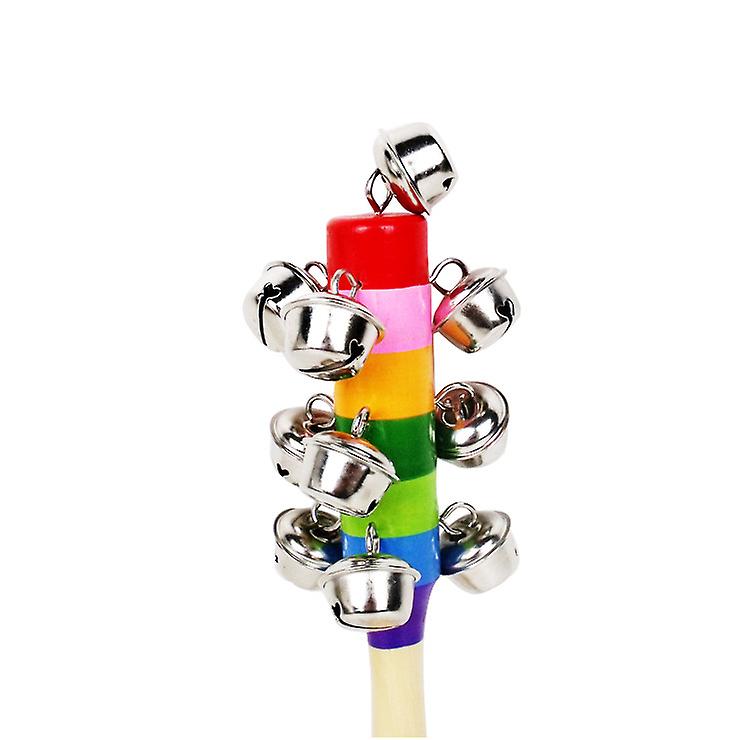 Foto 5 pulgar | Venta Internacional - Sonajeros Para Bebés, Coloridos Instrumentos De Madera Con Forma De Campana