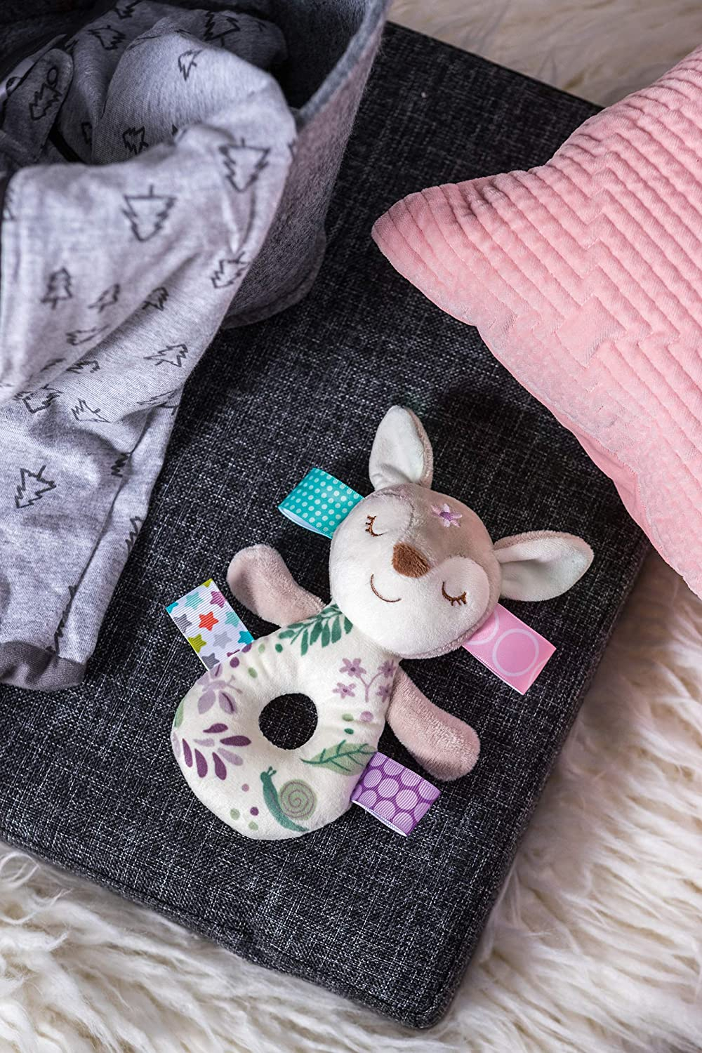 Foto 4 | Anillo de Sonajero Bordado con Estampado de Flores para Bebé - Venta Internacional