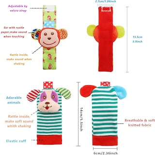 Foto 2 | Juego de Calcetines y Sonajeros para Bebés Bloobloomax - Venta Internacional