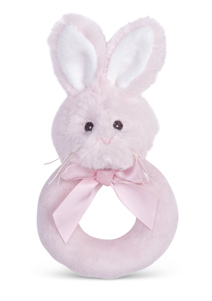 Foto 2 pulgar | Sonajero De Peluche Bearington Baby Lil' Bunny Rosa Con Anillo - Venta Internacional.