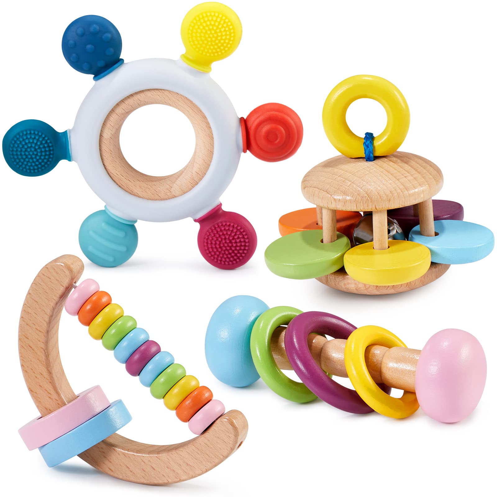 Montessori Toys Chivao Wooden Bebé De 18 Meses O Más Con Sonajero - Venta Internacional.