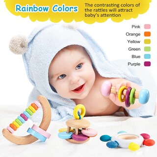 Foto 3 | Montessori Toys Chivao Wooden Bebé De 18 Meses O Más Con Sonajero - Venta Internacional.