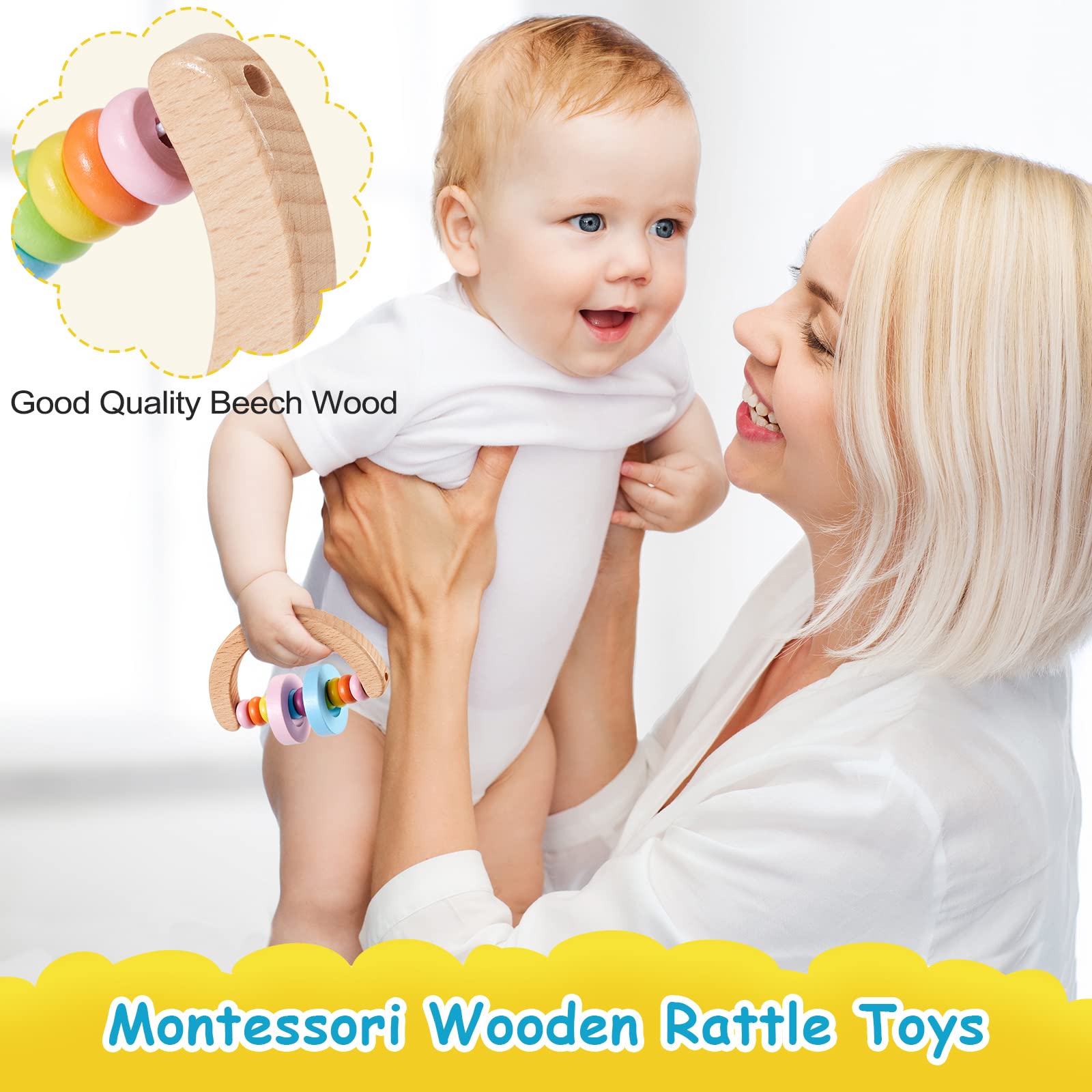 Foto 5 pulgar | Montessori Toys Chivao Wooden Bebé De 18 Meses O Más Con Sonajero - Venta Internacional.