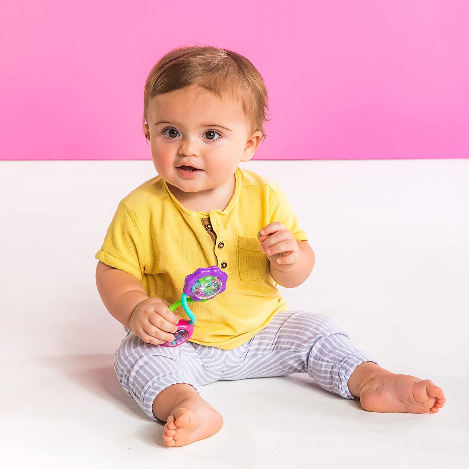 Foto 5 pulgar | Juguete Para Mancuernas Rattle And Shake Bright Starts Pretty En Color Rosa - Venta Internacional.