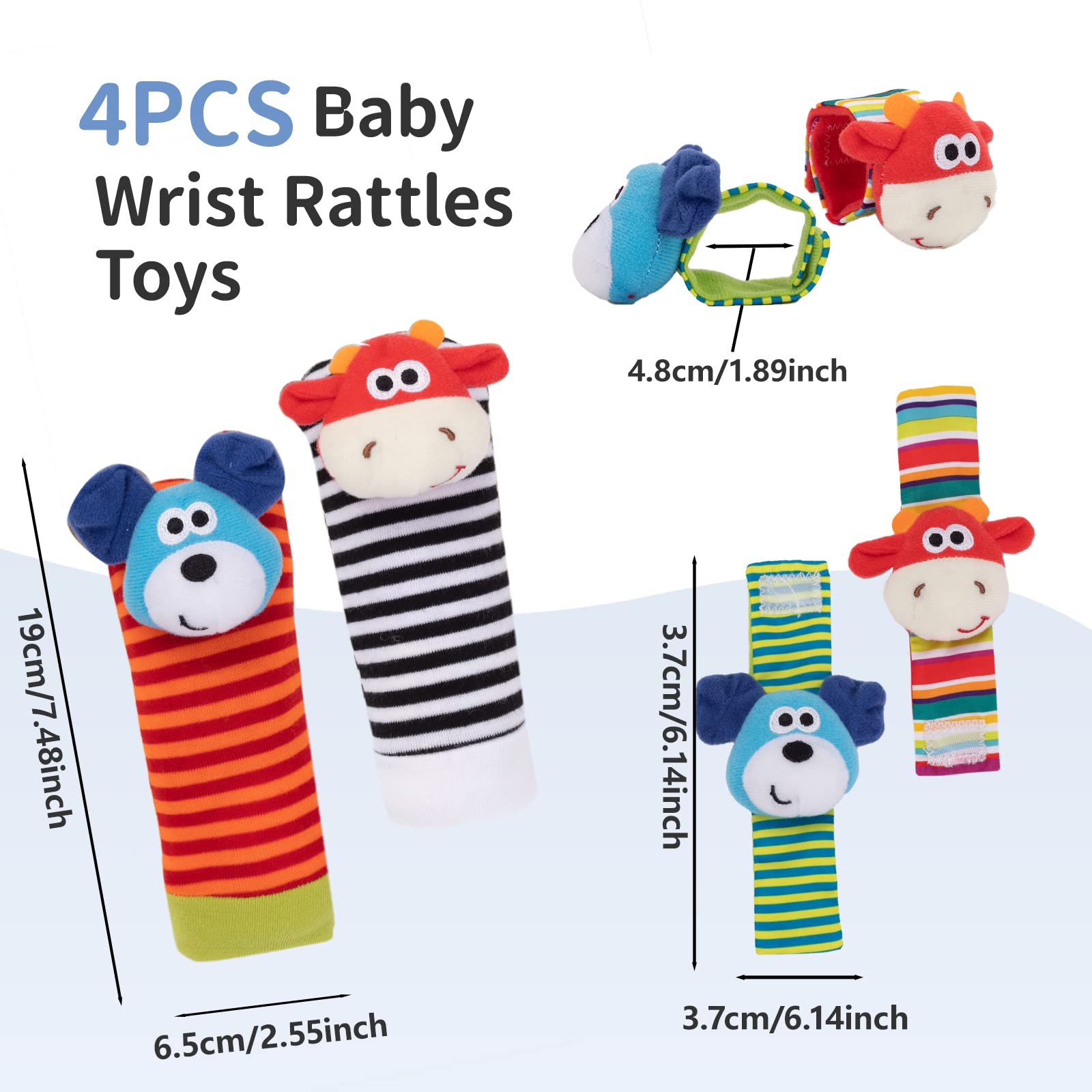 Foto 3 pulgar | Juego De Calcetines Padonise Para Bebés Con Forma De Sonajero Para Bebés, De 1 A 3 Años - Venta Internacional.