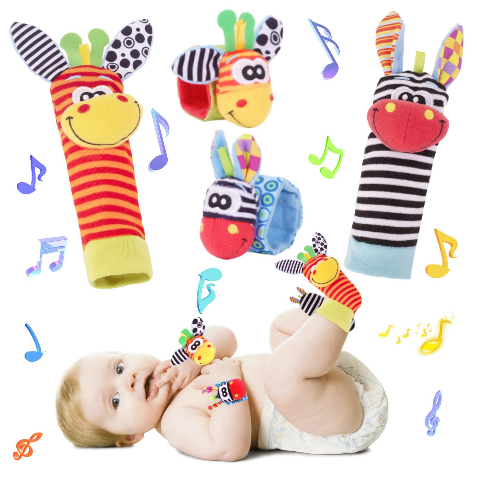 Foto 2 pulgar | Set De Calcetines Wrist Rattle Foot Finder Para Bebés Recién Nacidos - Venta Internacional.
