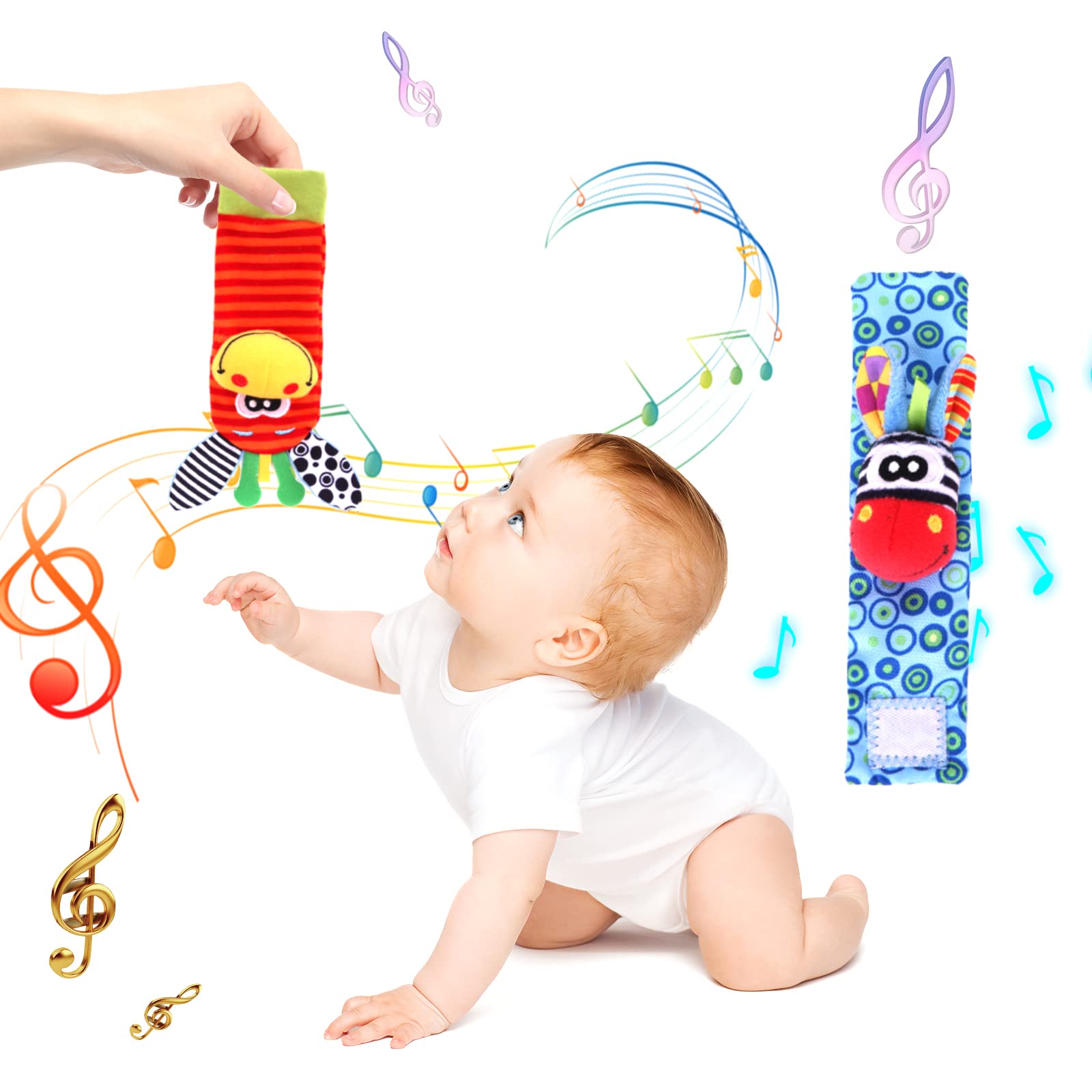 Foto 4 pulgar | Set De Calcetines Wrist Rattle Foot Finder Para Bebés Recién Nacidos - Venta Internacional.