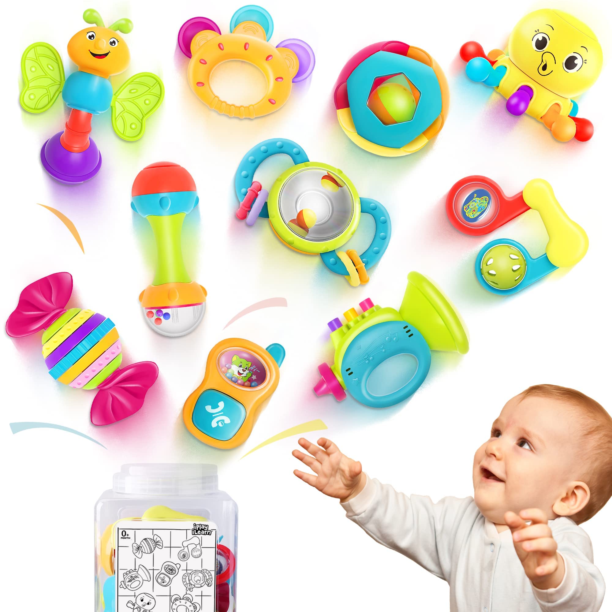 Foto 2 pulgar | Set De Juguetes Baby Rattles Iplay Ilearn Infant Grab N Shake - Venta Internacional.