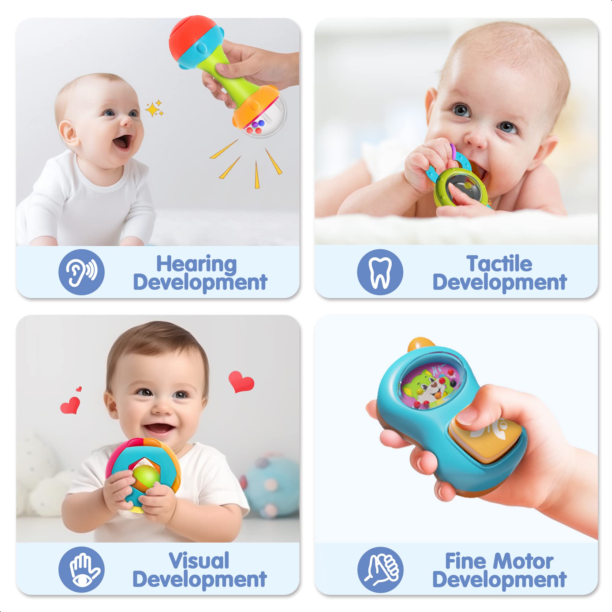 Foto 3 pulgar | Set De Juguetes Baby Rattles Iplay Ilearn Infant Grab N Shake - Venta Internacional.