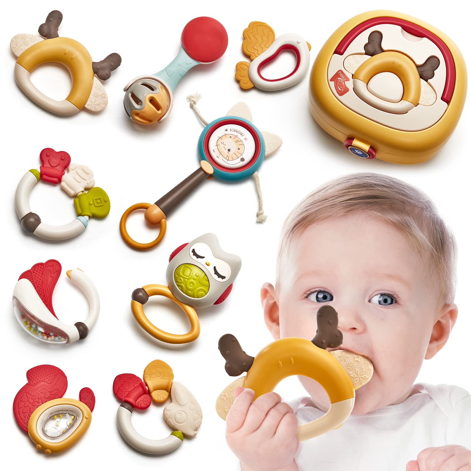 Foto 2 pulgar | Juego De Juguetes Para La Dentición, Sonajeros Para Bebés De 0 A 6 Meses, 9 Unidades - Venta Internacional.